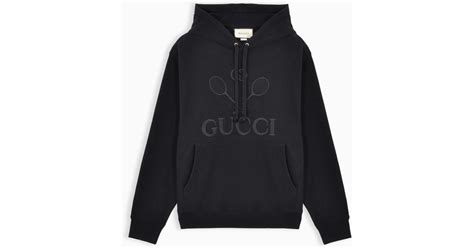 gucci tennis hoodie black